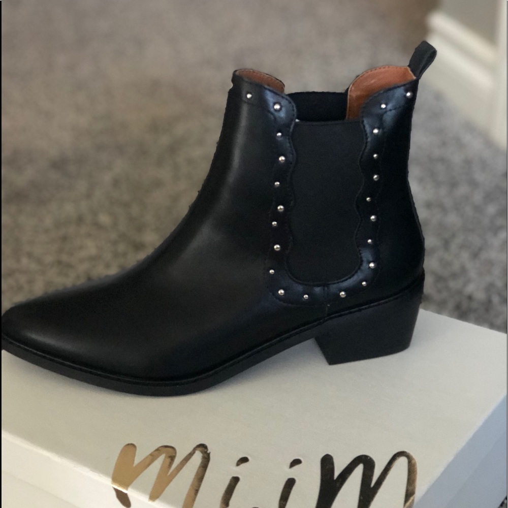 Black Studded Chelsea Boots